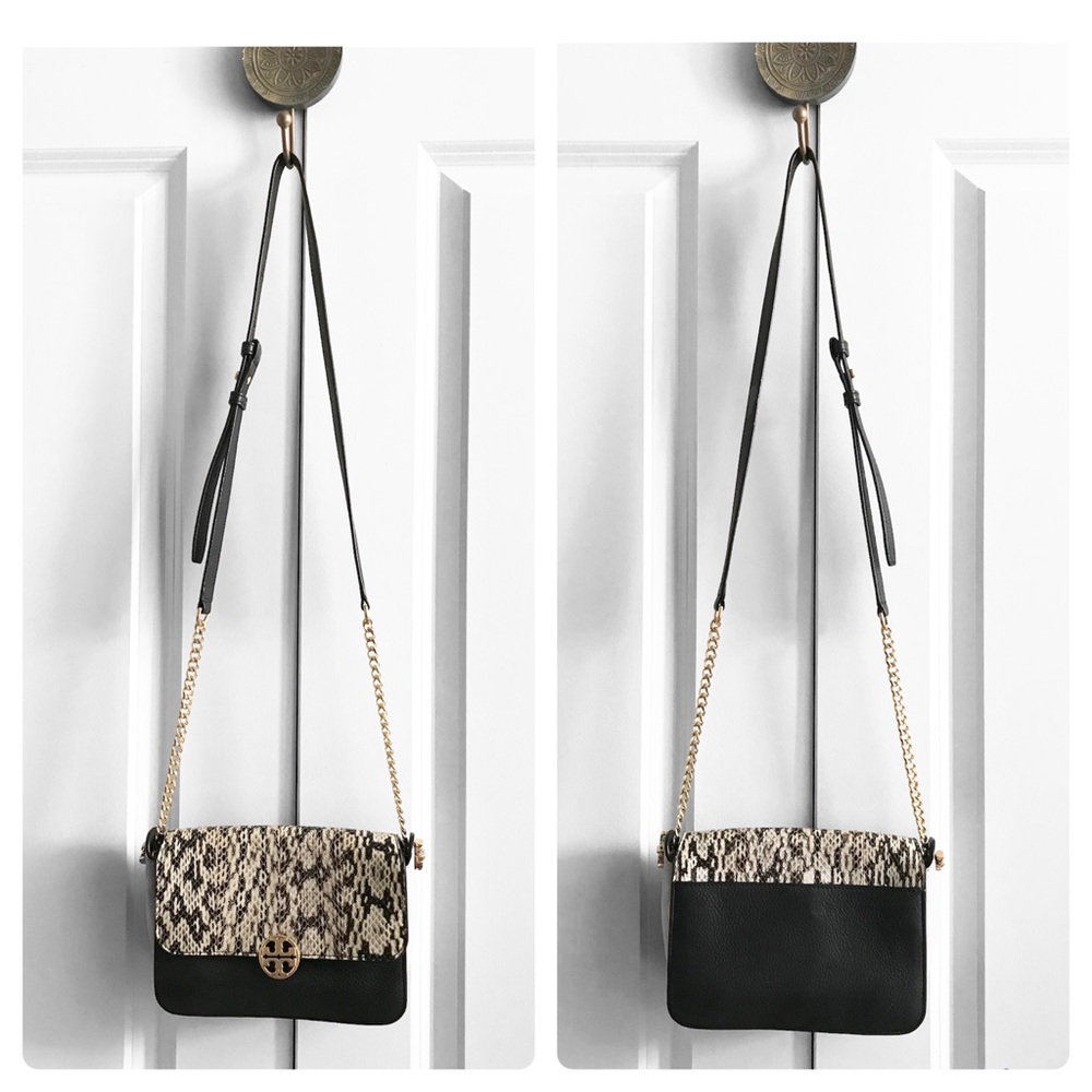TORY Burch Chelsea Colorblock Snake Classic Flap Mini Crossbody Bag